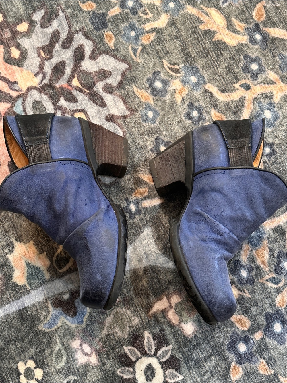 Blue Suede Fluevog Boots 6.5